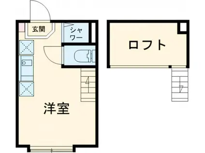 ラメット千歳烏山(ワンルーム/1階)の間取り写真