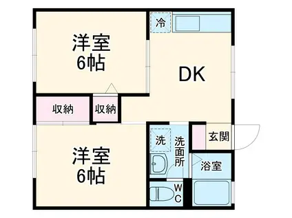 エンゼルハイツ(2DK/2階)の間取り写真