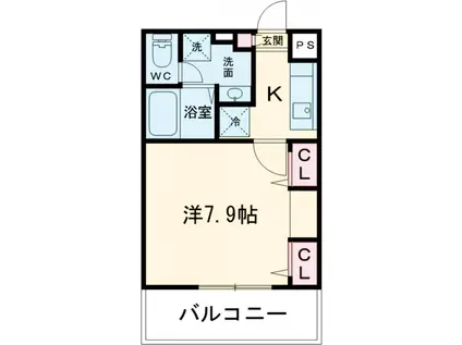 リブリ・フルール(1K/3階)の間取り写真