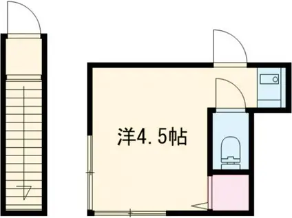 柏木荘(ワンルーム/2階)の間取り写真