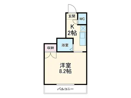 第8磯部コーポ(1K/3階)の間取り写真