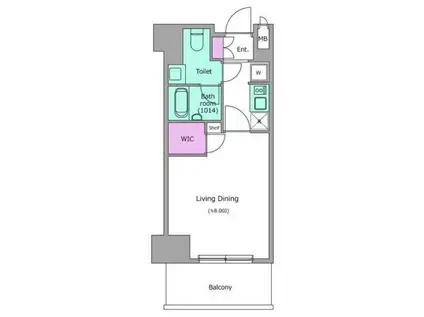 レジディア杉並方南町(1K/4階)の間取り写真