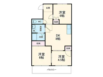 ロイヤルハイツ 2(3DK/3階)の間取り写真
