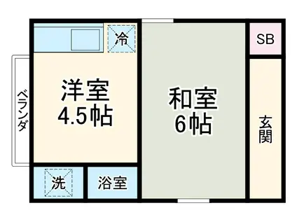 東海道本線 東刈谷駅 徒歩24分 2階建 築55年(1DK/1階)の間取り写真
