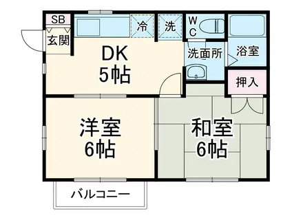 プランドール(2DK/2階)の間取り写真