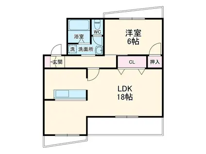 ボナールT(1LDK/2階)の間取り写真