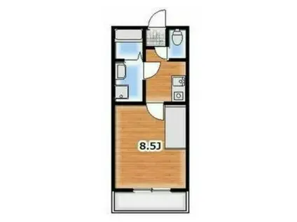 ミア・カーサエフ(1K/2階)の間取り写真