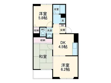 クリスタル岩槻(3DK/3階)の間取り写真