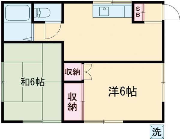 美和ハイツ(2DK/1階)の間取り写真