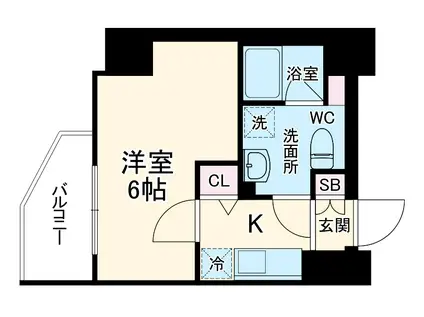 ラフィスタ横浜井土ヶ谷(1K/5階)の間取り写真
