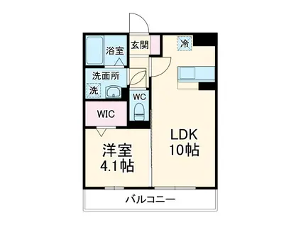 ミルキーウェイ(1LDK/1階)の間取り写真