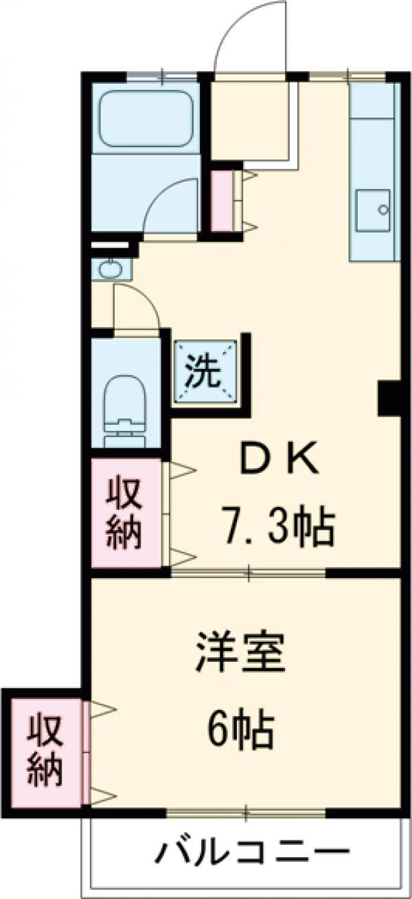 増井ハイツ(1DK/2階)の間取り写真