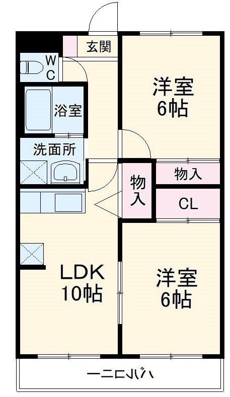ミレニアム(2LDK/3階)の間取り写真