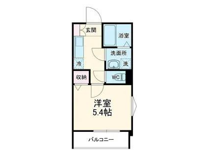 MELDIA大和田Ⅲ(1K/1階)の間取り写真