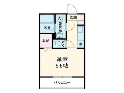 MELDIA大和田Ⅲ(1K/3階)の間取り写真