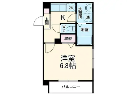 MELDIA入間市Ⅱ(1K/1階)の間取り写真