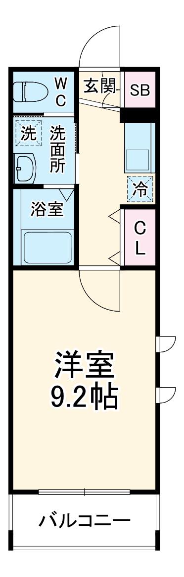 フォレストCKⅡ(1K/4階)の間取り写真