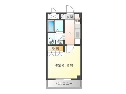 プリオール2004(1K/3階)の間取り写真