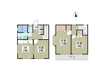 リバーサイドヤマトB棟(3DK)の間取り写真