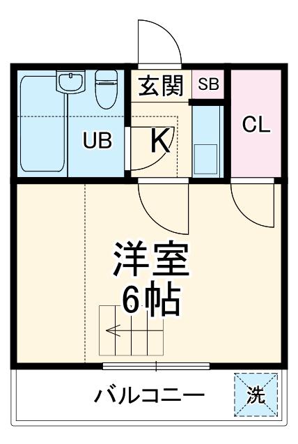 TWINA(1K/2階)の間取り写真