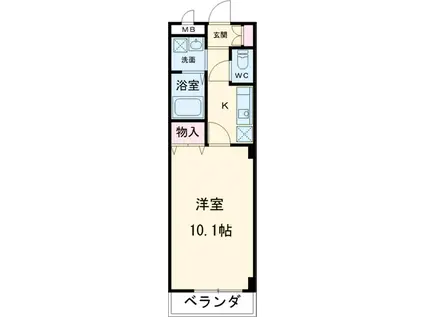 本州ビルⅡ(1K/4階)の間取り写真