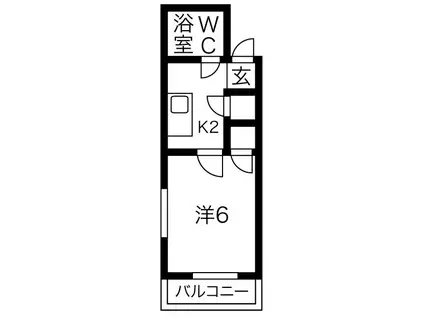 ハウスKEI(1K/1階)の間取り写真