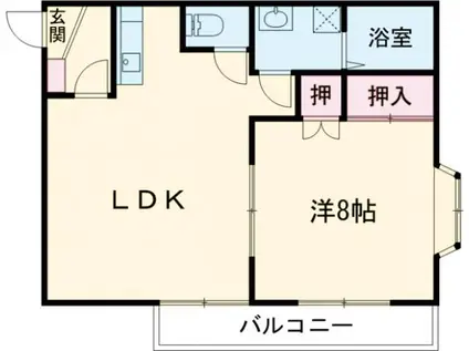 サンライズ福甚(1LDK/5階)の間取り写真