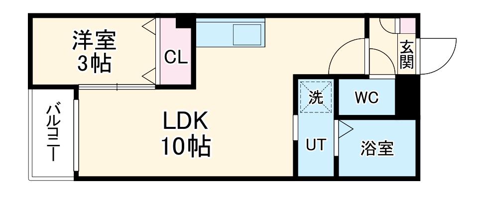 WARREN SHIBATAⅠ(1LDK/1階)の間取り写真