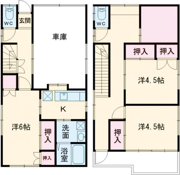 東北本線 宇都宮駅 徒歩13分 2階建 築32年(3K)の間取り写真