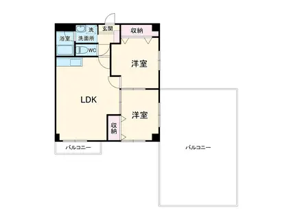 ライフ21SUWA(2LDK/6階)の間取り写真
