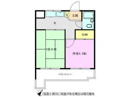 メゾン溝沼(2K/2階)の間取り写真