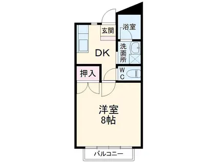 ハイツジェムストーン(1DK/2階)の間取り写真