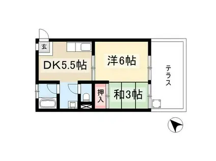 K&S徳重(1DK/2階)の間取り写真