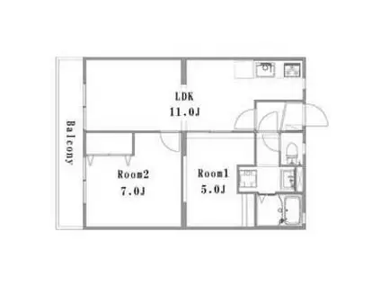 パストラルハイツ岩倉(2LDK/3階)の間取り写真