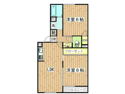 メゾンソレイユ(2LDK/2階)の間取り写真