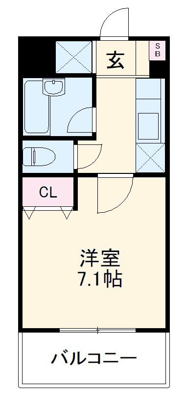 YMガーデン(1K/4階)の間取り写真