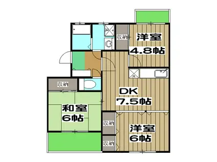 カーサNAKAMURA(3DK/4階)の間取り写真