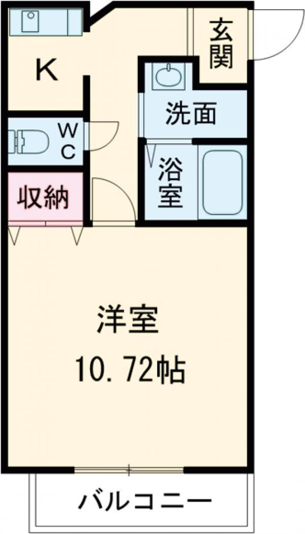 マンション宿郷Ⅱ(1K/6階)の間取り写真