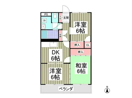 佐藤マンション(3DK/2階)の間取り写真