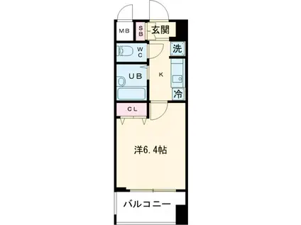 ドゥーエ練馬Ⅱ(1K/8階)の間取り写真