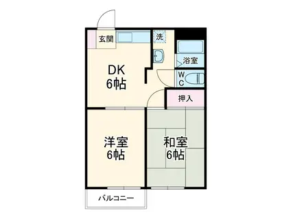 グランシャリオ(2DK/3階)の間取り写真