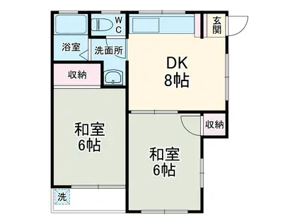 加藤ビル(2DK/2階)の間取り写真