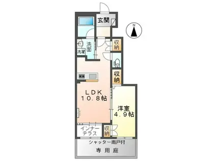 MORUSBERG(1LDK/1階)の間取り写真