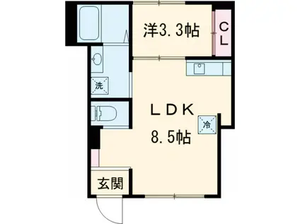 JIYUGAOKA FLAT707(1LDK/1階)の間取り写真