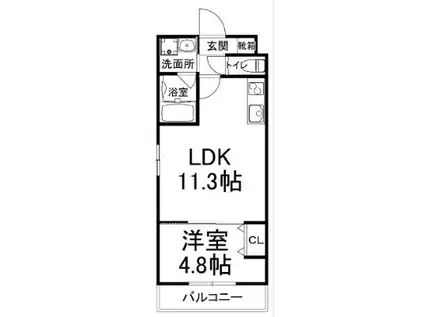 カーサ・フェリーチェ桂(1LDK/2階)の間取り写真