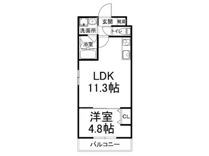 カーサ・フェリーチェ桂(1LDK/5階)の間取り写真