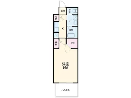 LA DOUCEUR志賀本通Ⅱ(1K/6階)の間取り写真