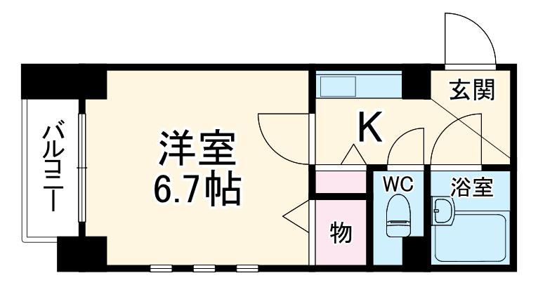 上高畑SKYマンションⅡ(1K/4階)の間取り写真