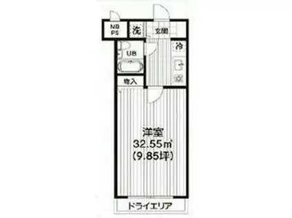 ウイング大和(1K/1階)の間取り写真