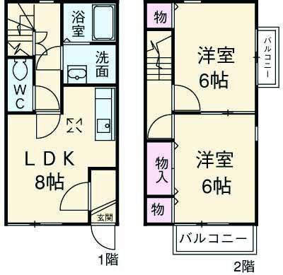 DUPLEX(2LDK)の間取り写真